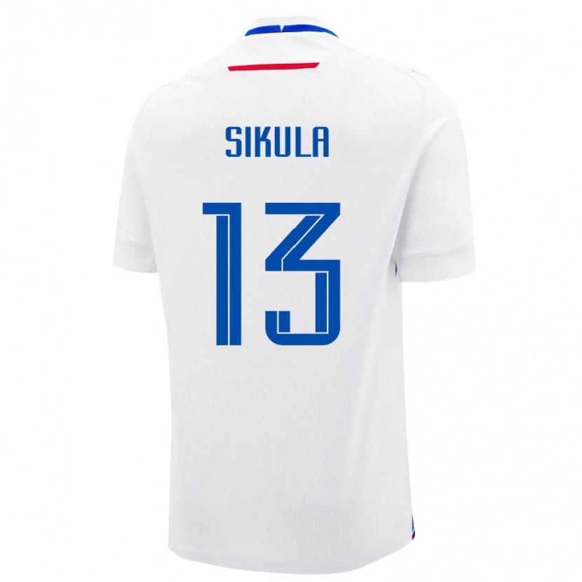 Danxen Bambino Maglia Slovacchia Nicolas Sikula #13 Bianco Kit Gara Away 24-26 Maglietta