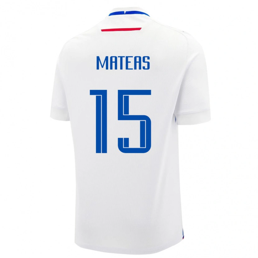 Danxen Bambino Maglia Slovacchia Maxim Mateas #15 Bianco Kit Gara Away 24-26 Maglietta
