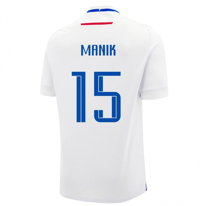 Danxen Bambino Maglia Slovacchia Robert Manik #15 Bianco Kit Gara Away 24-26 Maglietta