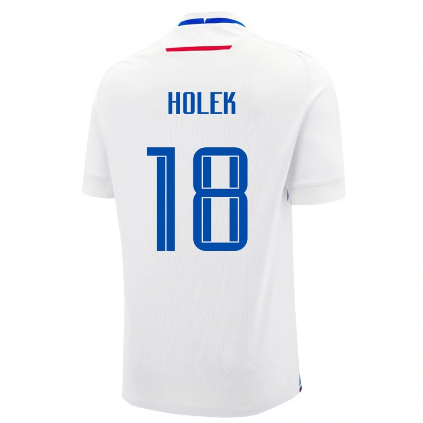 Danxen Bambino Maglia Slovacchia Jakub Holek #18 Bianco Kit Gara Away 24-26 Maglietta