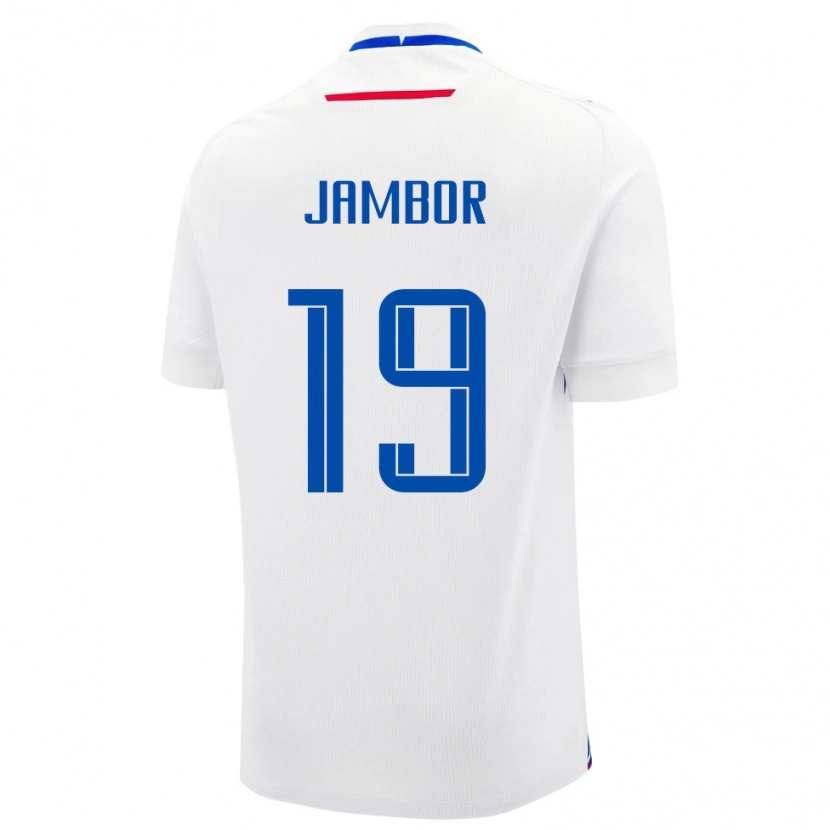 Danxen Bambino Maglia Slovacchia Timotej Jambor #19 Bianco Kit Gara Away 24-26 Maglietta