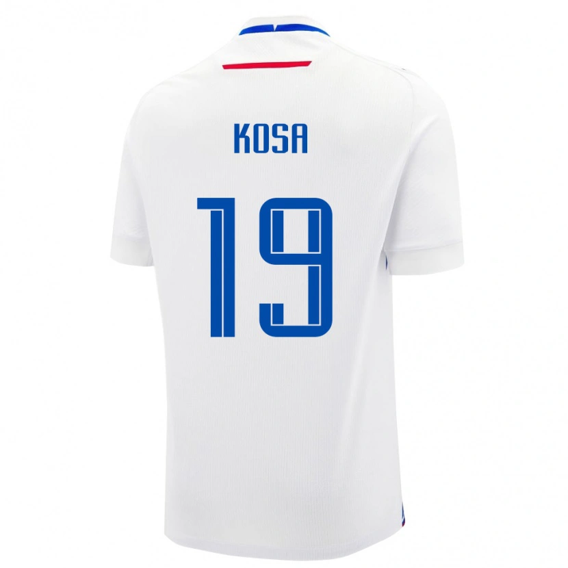 Danxen Bambino Maglia Slovacchia Frantisek Kosa #19 Bianco Kit Gara Away 24-26 Maglietta
