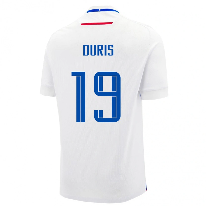 Danxen Bambino Maglia Slovacchia Jakub Duris #19 Bianco Kit Gara Away 24-26 Maglietta