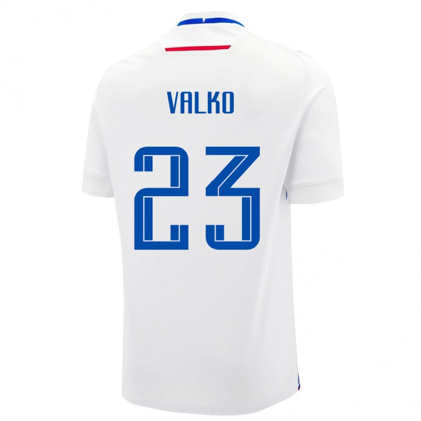 Danxen Bambino Maglia Slovacchia Bruno Valko #23 Bianco Kit Gara Away 24-26 Maglietta
