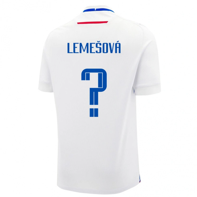 Danxen Bambino Maglia Slovacchia Diana Lemešová #0 Bianco Kit Gara Away 24-26 Maglietta