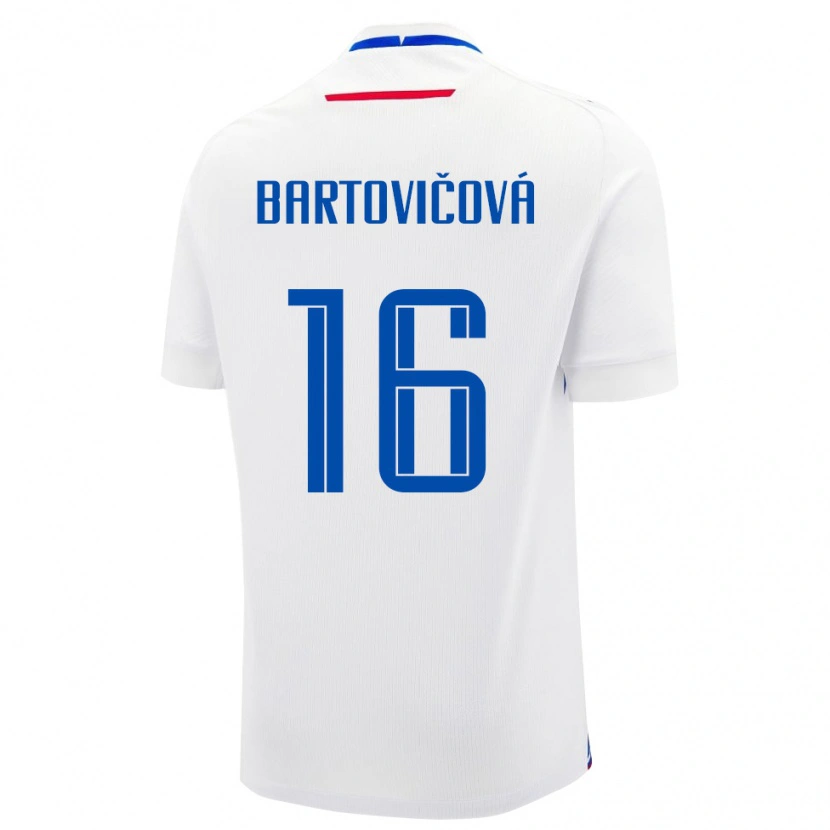 Danxen Bambino Maglia Slovacchia Diana Bartovičová #16 Bianco Kit Gara Away 24-26 Maglietta