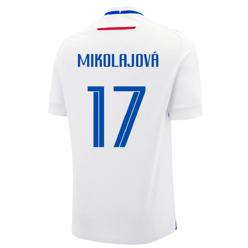 Danxen Bambino Maglia Slovacchia Mária Mikolajová #17 Bianco Kit Gara Away 24-26 Maglietta