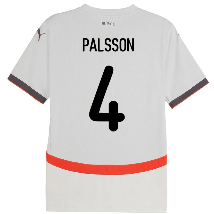Danxen Bambino Maglia Islanda Victor Pálsson #4 Bianco Kit Gara Away 24-26 Maglietta