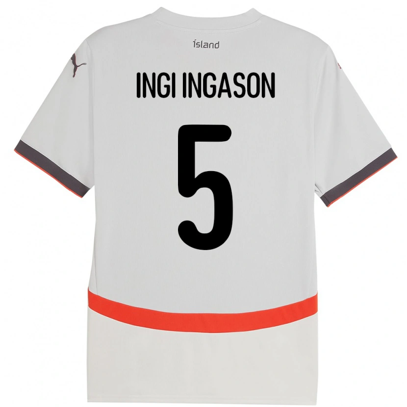 Danxen Bambino Maglia Islanda Sverrir Ingi Ingason #5 Bianco Kit Gara Away 24-26 Maglietta