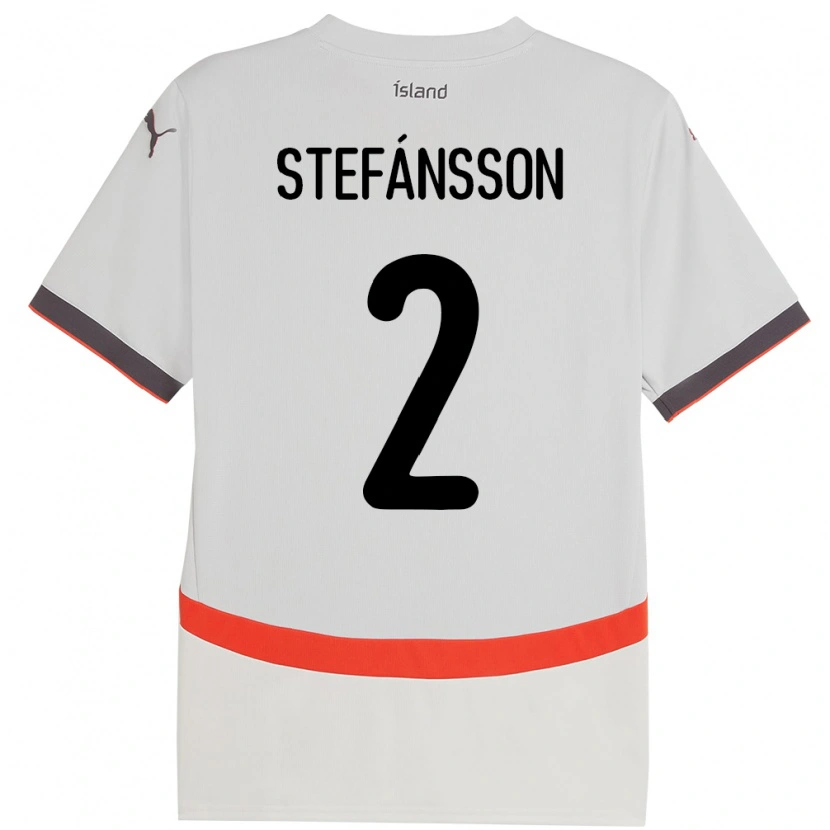Danxen Bambino Maglia Islanda Stefán Gísli Stefánsson #2 Bianco Kit Gara Away 24-26 Maglietta