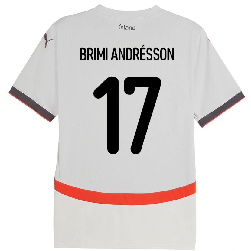 Danxen Bambino Maglia Islanda Björgvin Brimi Andrésson #17 Bianco Kit Gara Away 24-26 Maglietta