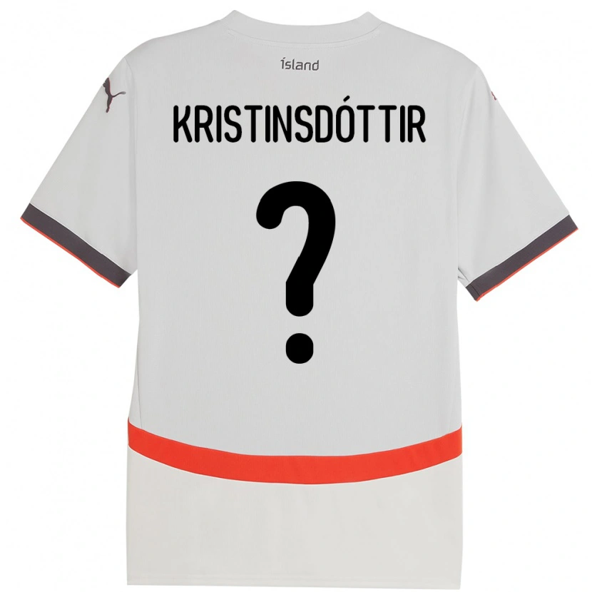Danxen Bambino Maglia Islanda Ólöf Sigríður Kristinsdóttir #0 Bianco Kit Gara Away 24-26 Maglietta