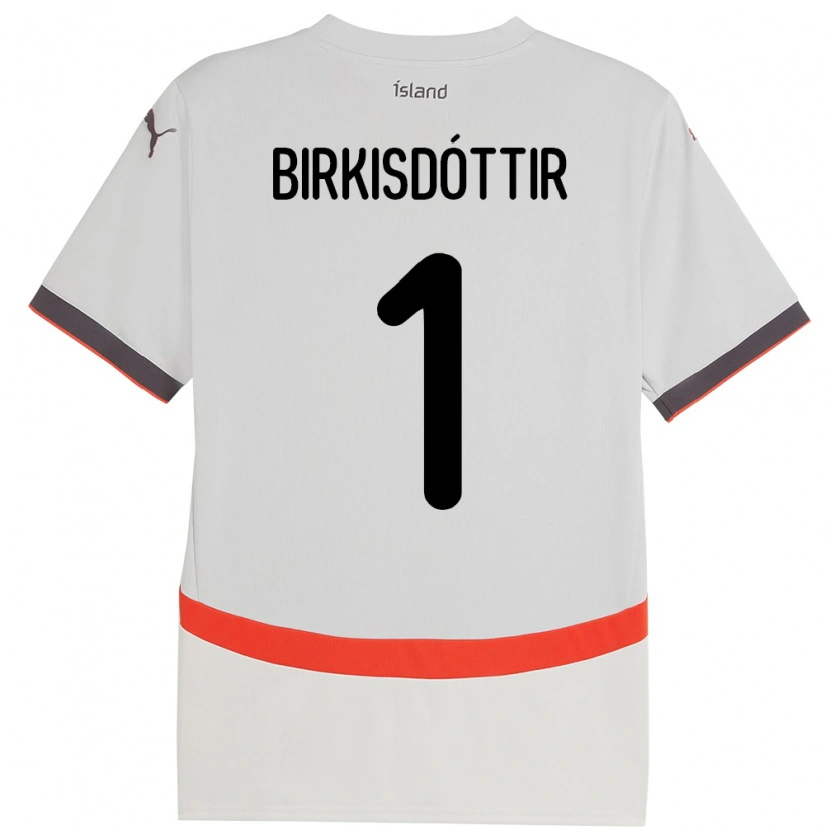 Danxen Bambino Maglia Islanda Fanney Inga Birkisdóttir #1 Bianco Kit Gara Away 24-26 Maglietta