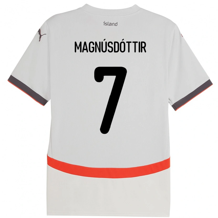 Danxen Bambino Maglia Islanda Selma Sól Magnúsdóttir #7 Bianco Kit Gara Away 24-26 Maglietta
