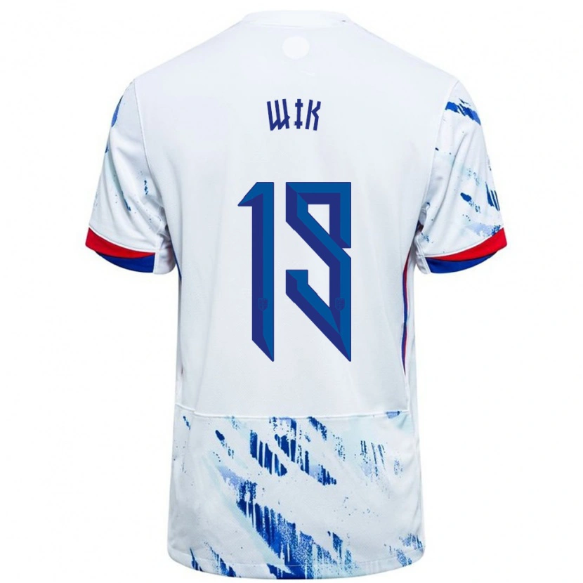 Danxen Bambino Maglia Norvegia Nicholas Wik #19 Bianco Blu Kit Gara Away 24-26 Maglietta