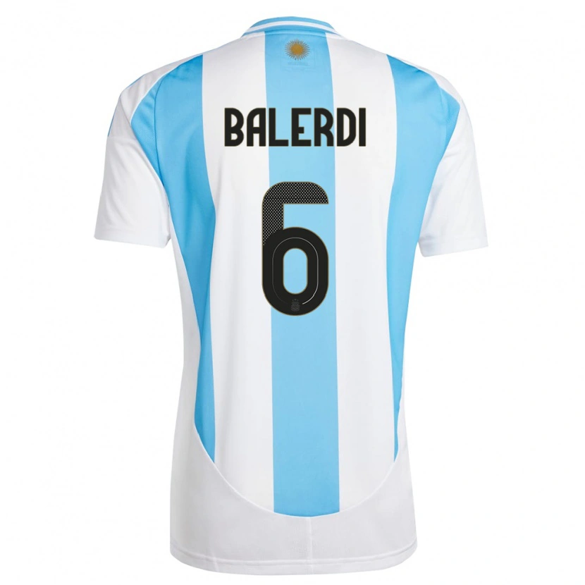Danxen Uomo Maglia Argentina Leonardo Balerdi #6 Bianco Blu Kit Gara Home 24-26 Maglietta