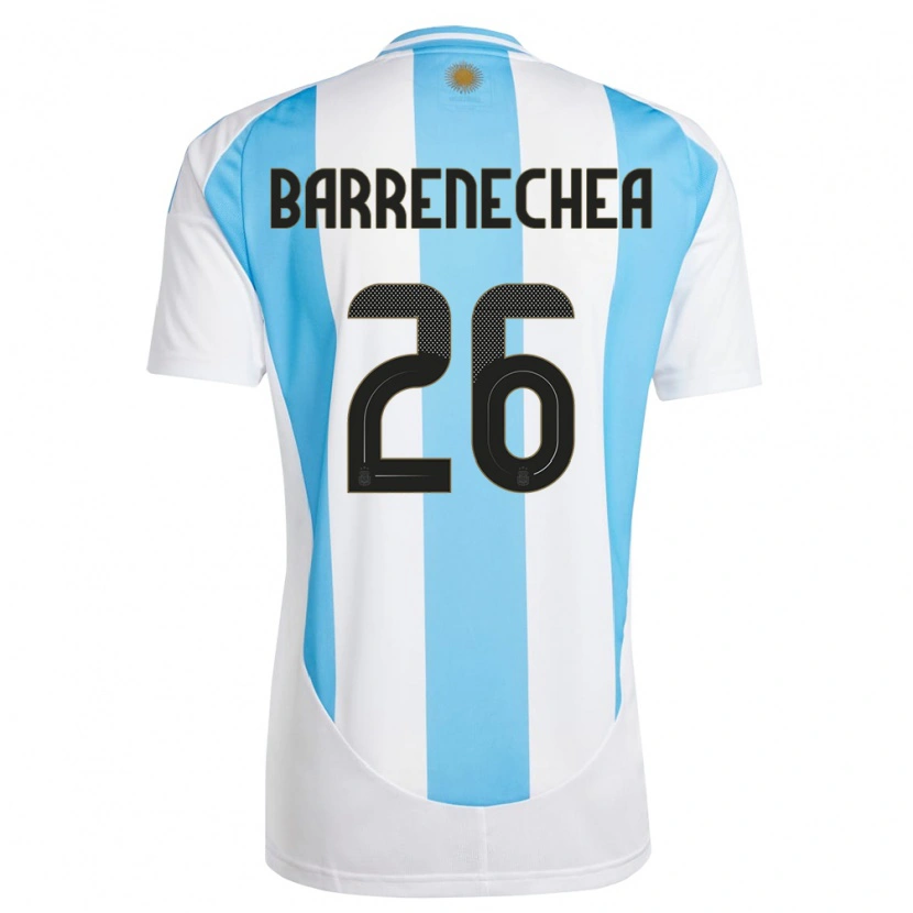 Danxen Uomo Maglia Argentina Enzo Barrenechea #26 Bianco Blu Kit Gara Home 24-26 Maglietta