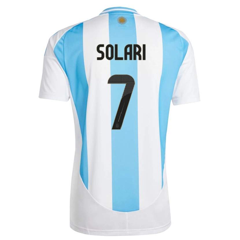 Danxen Uomo Maglia Argentina Pablo Solari #7 Bianco Blu Kit Gara Home 24-26 Maglietta