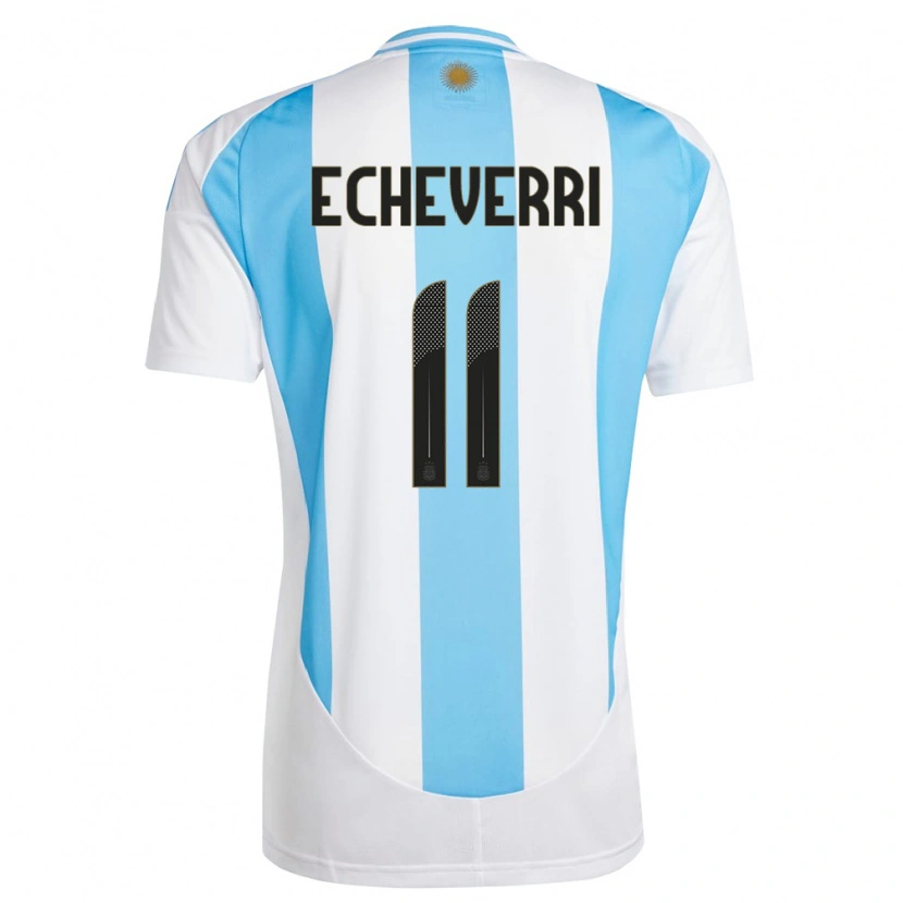 Danxen Uomo Maglia Argentina Claudio Echeverri #11 Bianco Blu Kit Gara Home 24-26 Maglietta