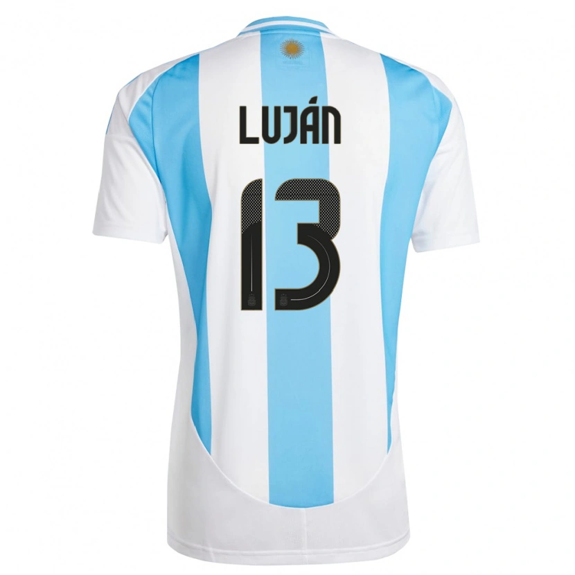 Danxen Uomo Maglia Argentina Gonzalo Luján #13 Bianco Blu Kit Gara Home 24-26 Maglietta