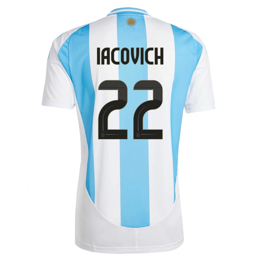Danxen Uomo Maglia Argentina Fabricio Iacovich #22 Bianco Blu Kit Gara Home 24-26 Maglietta