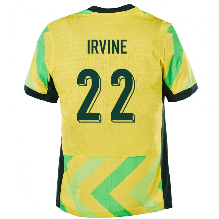 Danxen Uomo Maglia Australia Jackson Irvine #22 Oro Kit Gara Home 24-26 Maglietta
