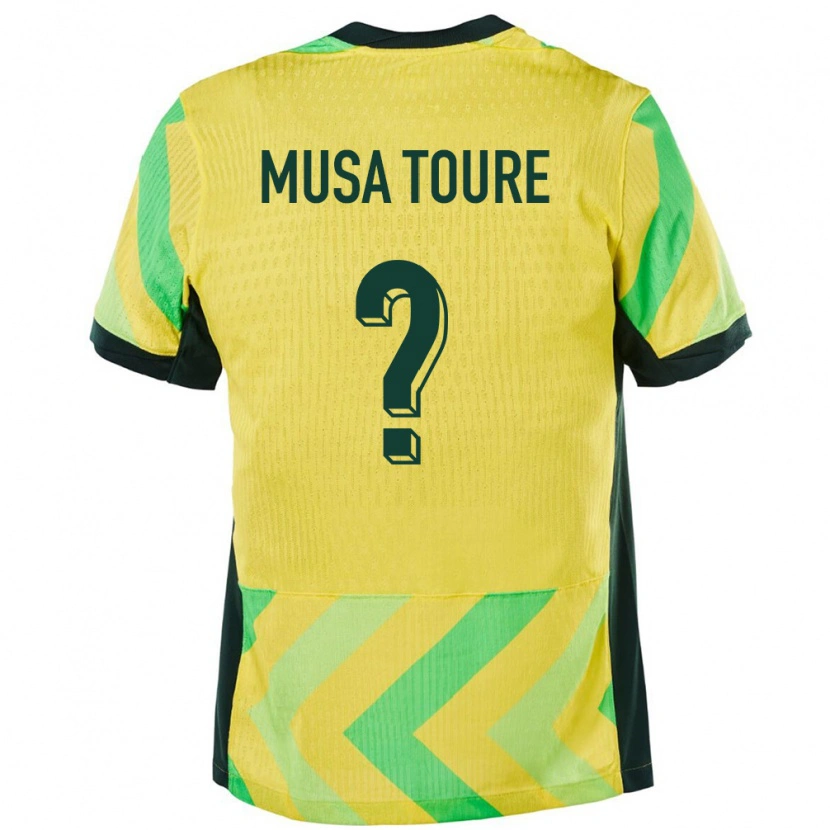 Danxen Uomo Maglia Australia Musa Toure #0 Oro Kit Gara Home 24-26 Maglietta