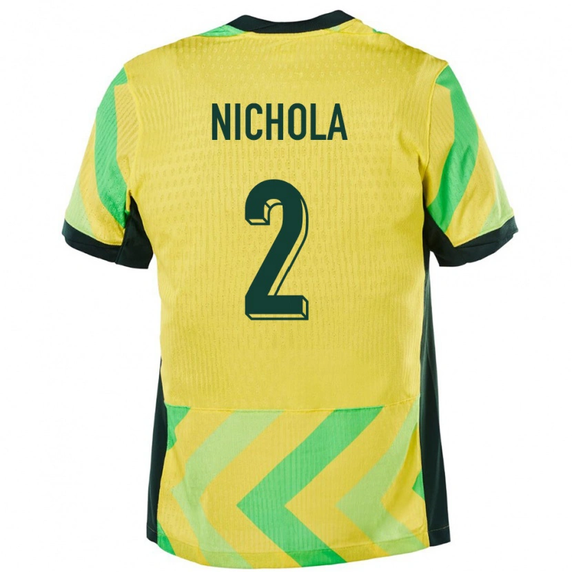 Danxen Uomo Maglia Australia Malual Nichola #2 Oro Kit Gara Home 24-26 Maglietta