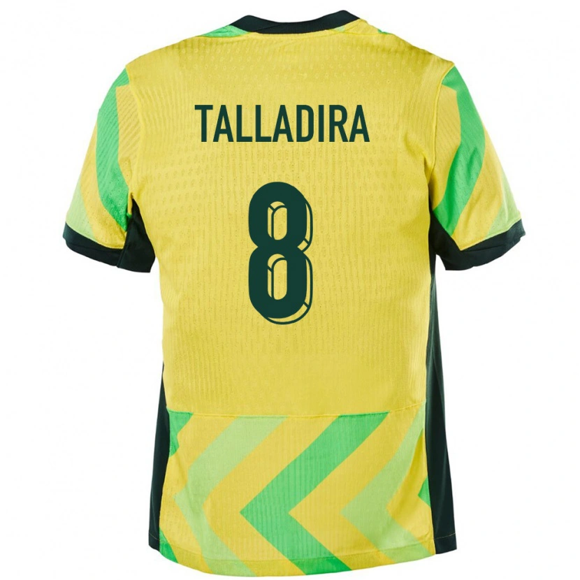 Danxen Uomo Maglia Australia Fabian Talladira #8 Oro Kit Gara Home 24-26 Maglietta