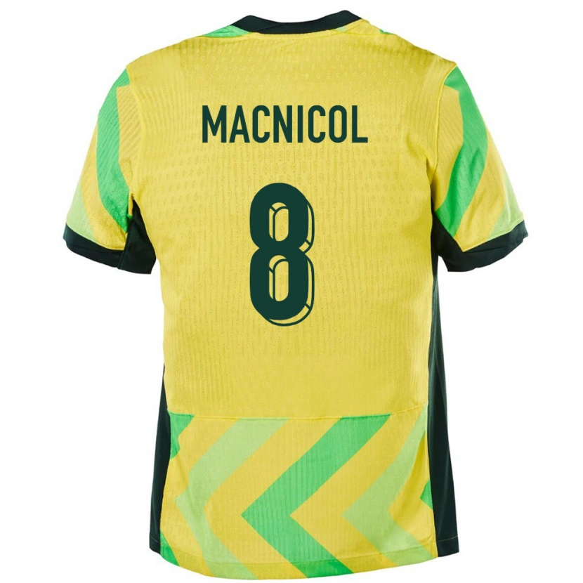 Danxen Uomo Maglia Australia Quinn Macnicol #8 Oro Kit Gara Home 24-26 Maglietta
