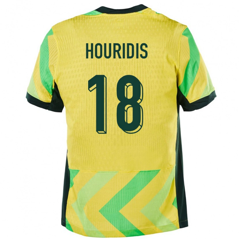 Danxen Uomo Maglia Australia James Houridis #18 Oro Kit Gara Home 24-26 Maglietta