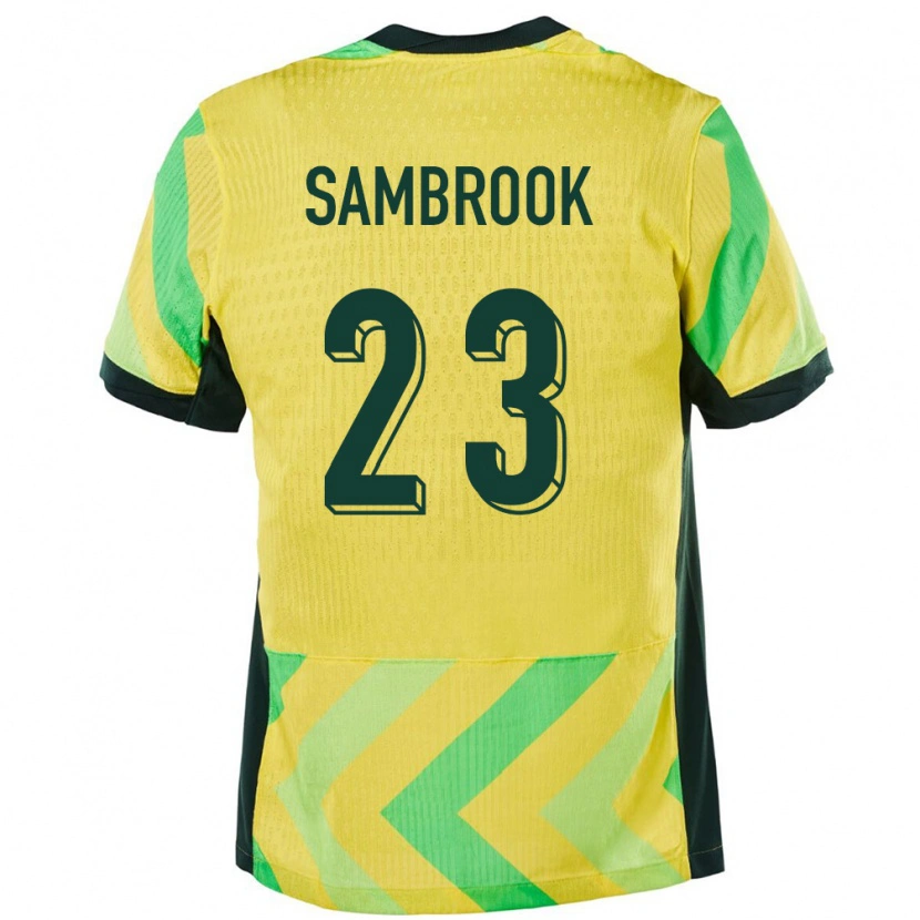 Danxen Uomo Maglia Australia Logan Sambrook #23 Oro Kit Gara Home 24-26 Maglietta