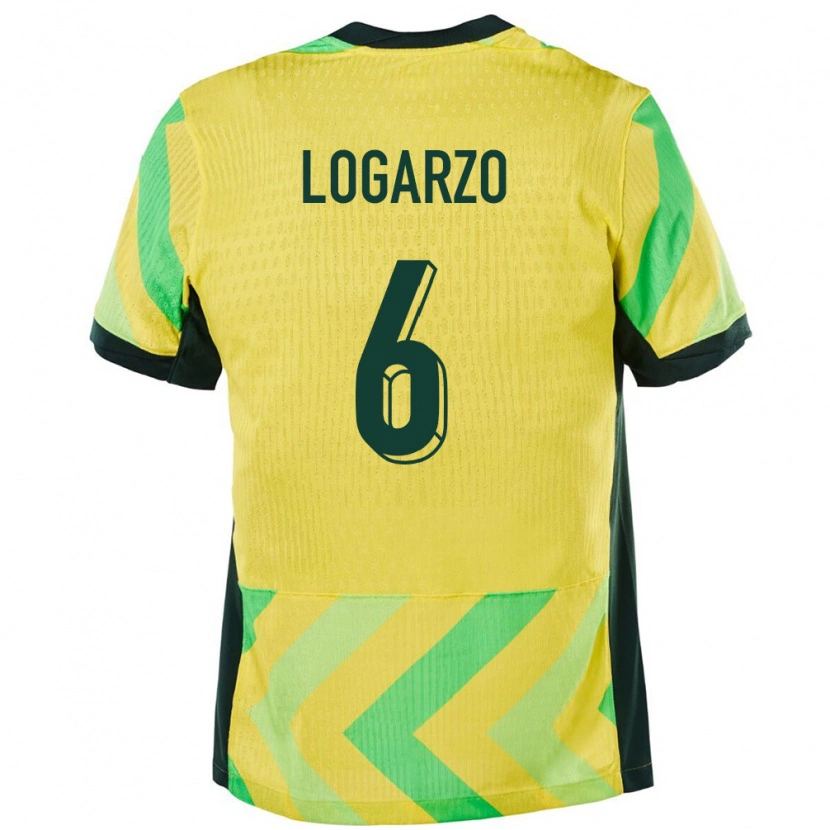 Danxen Uomo Maglia Australia Chloe Logarzo #6 Oro Kit Gara Home 24-26 Maglietta