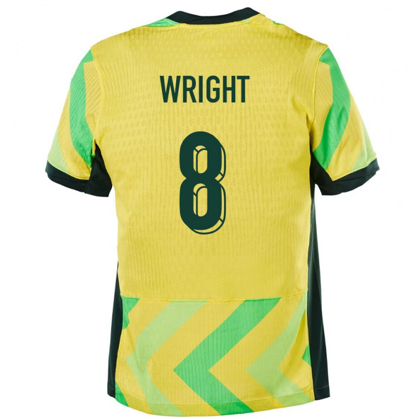 Danxen Uomo Maglia Australia Bailey Wright #8 Oro Kit Gara Home 24-26 Maglietta
