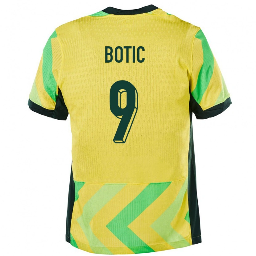 Danxen Uomo Maglia Australia Noah Botic #9 Oro Kit Gara Home 24-26 Maglietta