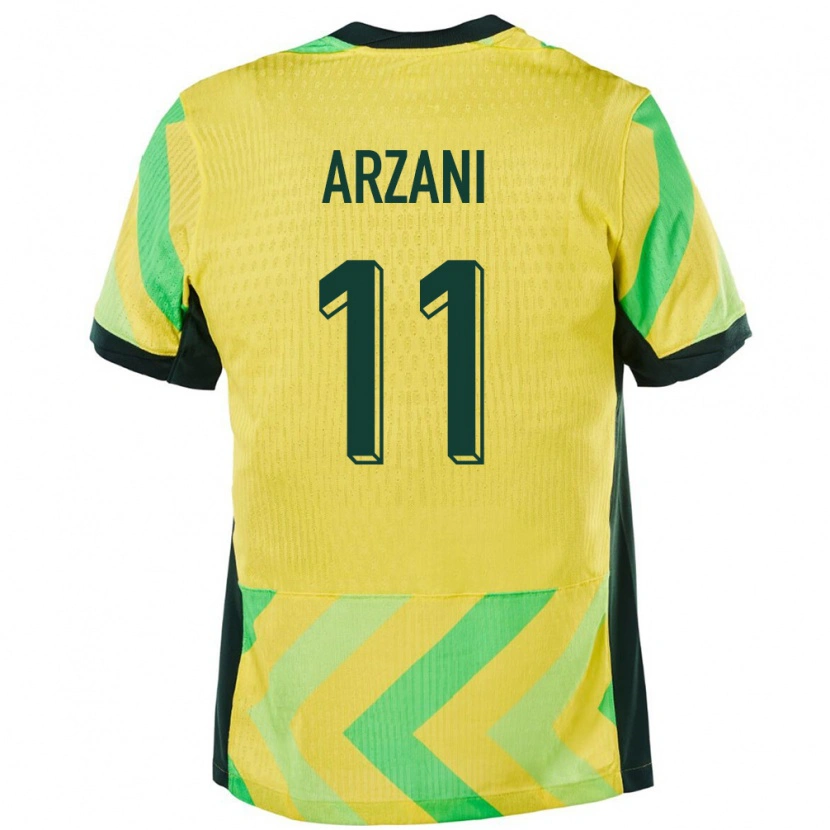 Danxen Uomo Maglia Australia Daniel Arzani #11 Oro Kit Gara Home 24-26 Maglietta