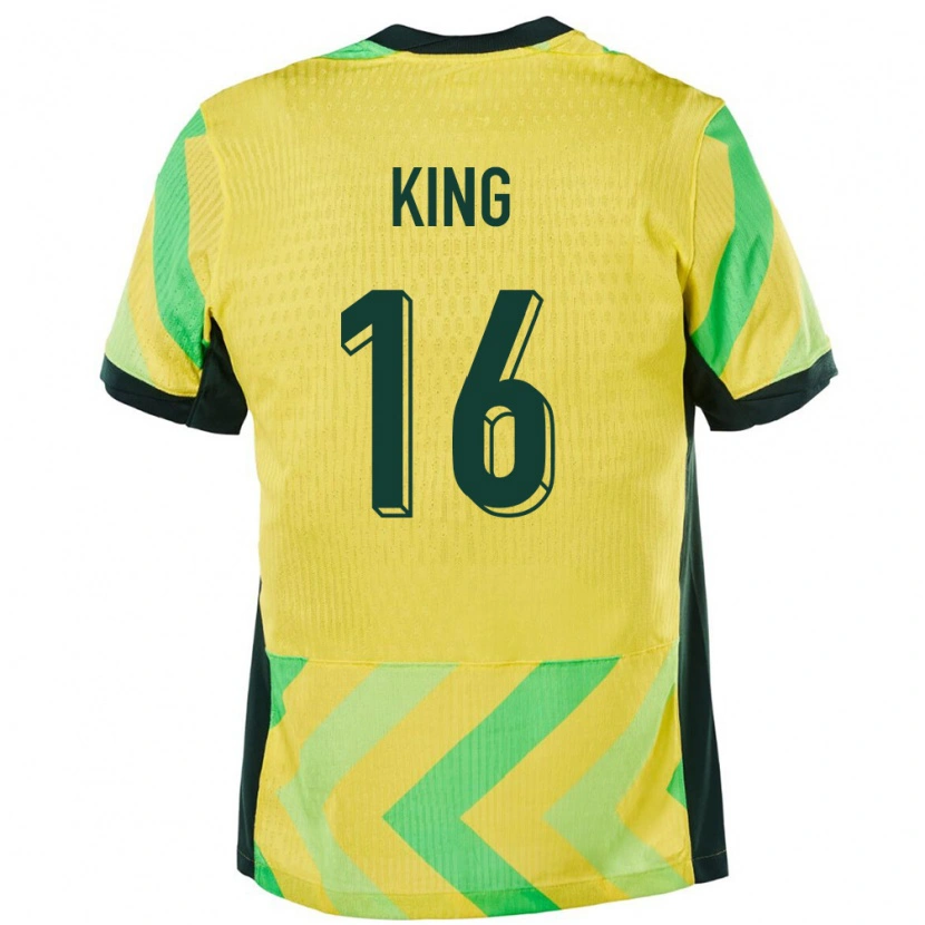 Danxen Uomo Maglia Australia Joel King #16 Oro Kit Gara Home 24-26 Maglietta