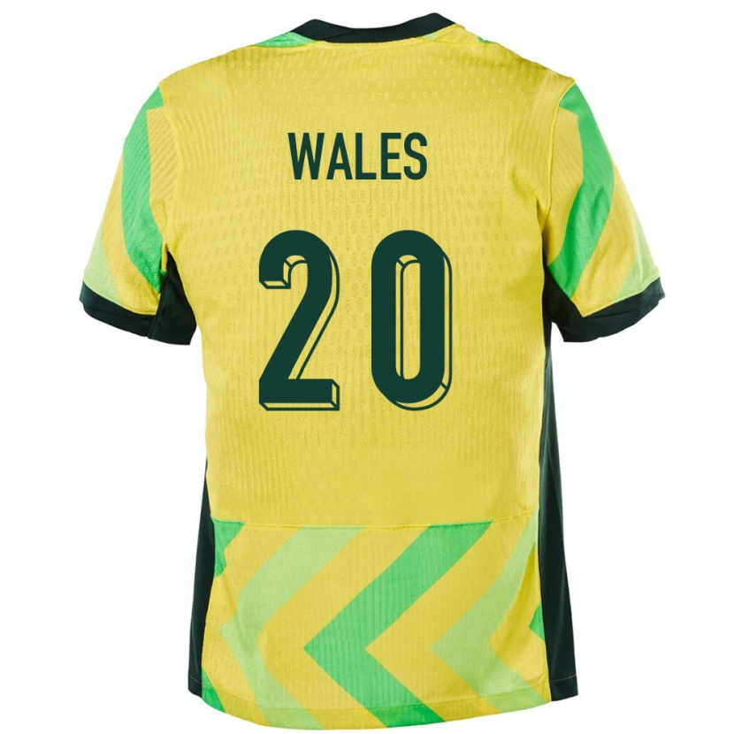 Danxen Uomo Maglia Australia Lachlan Wales #20 Oro Kit Gara Home 24-26 Maglietta