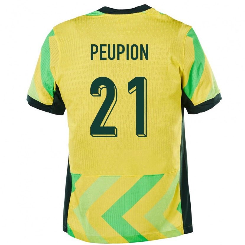 Danxen Uomo Maglia Australia Cameron Peupion #21 Oro Kit Gara Home 24-26 Maglietta