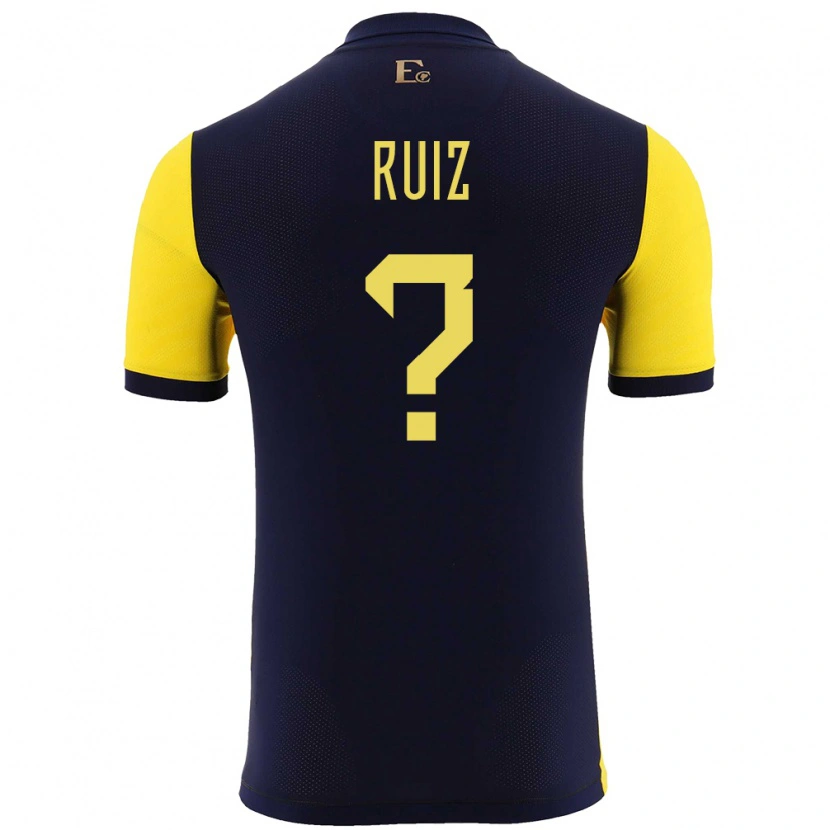 Danxen Uomo Maglia Ecuador Elkin Ruiz #0 Giallo Kit Gara Home 24-26 Maglietta