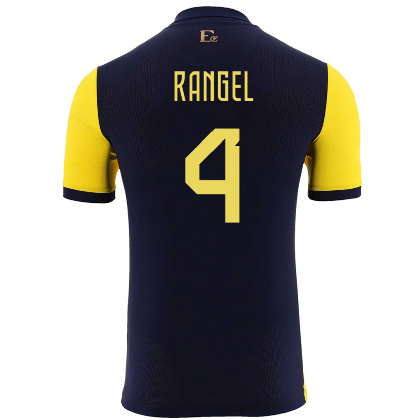 Danxen Uomo Maglia Ecuador Álex Rangel #4 Giallo Kit Gara Home 24-26 Maglietta