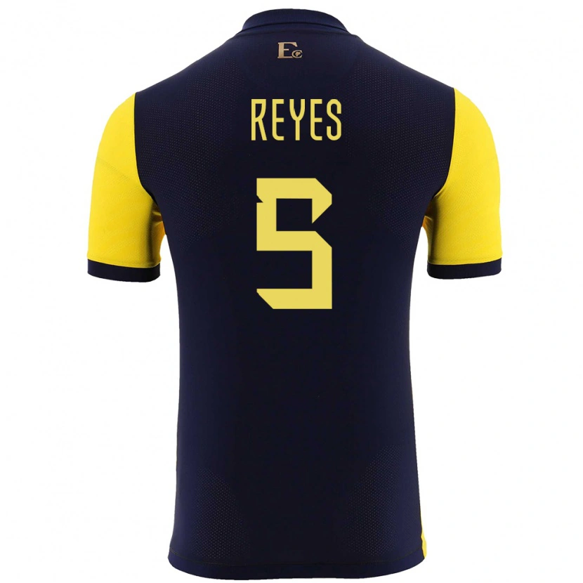 Danxen Uomo Maglia Ecuador Jairo Reyes #5 Giallo Kit Gara Home 24-26 Maglietta