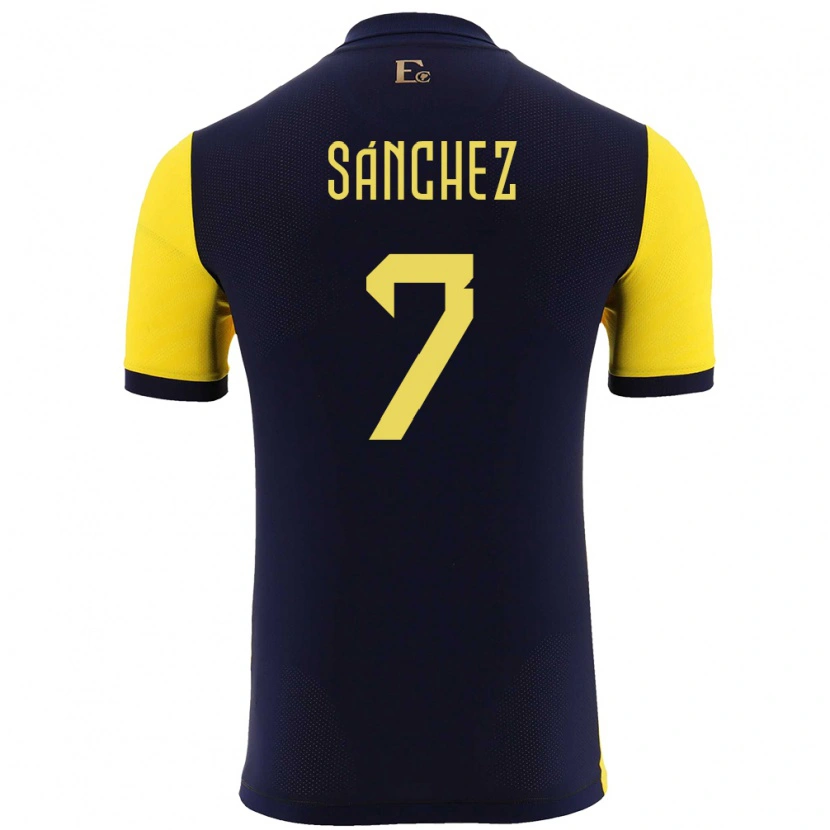 Danxen Uomo Maglia Ecuador Santiago Sánchez #7 Giallo Kit Gara Home 24-26 Maglietta