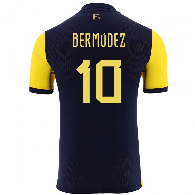 Danxen Uomo Maglia Ecuador Michael Bermúdez #10 Giallo Kit Gara Home 24-26 Maglietta