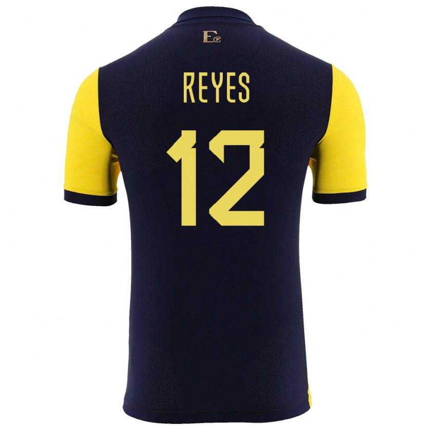 Danxen Uomo Maglia Ecuador Jhafets Reyes #12 Giallo Kit Gara Home 24-26 Maglietta