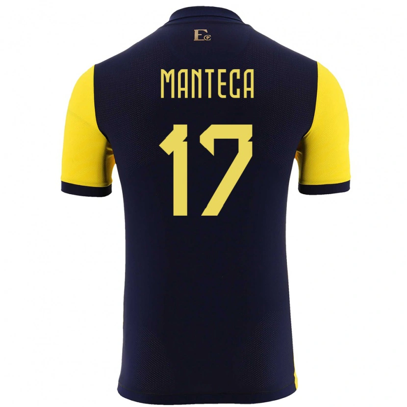 Danxen Uomo Maglia Ecuador Demcy Manteca #17 Giallo Kit Gara Home 24-26 Maglietta