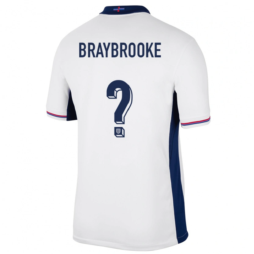 Danxen Uomo Maglia Inghilterra Sammy Braybrooke #0 Bianco Kit Gara Home 24-26 Maglietta