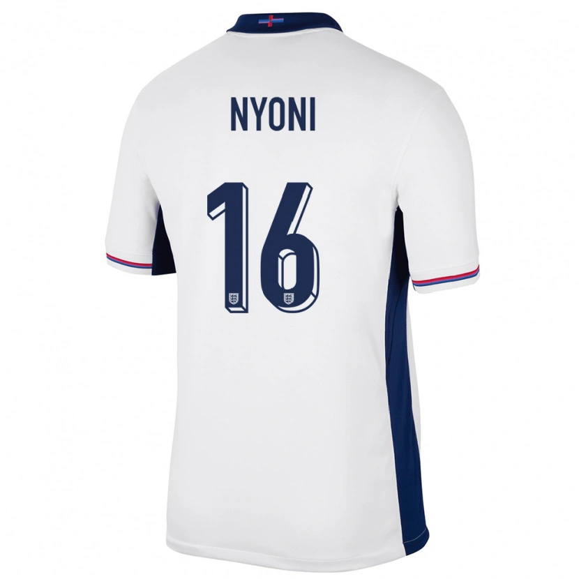 Danxen Uomo Maglia Inghilterra Trey Nyoni #16 Bianco Kit Gara Home 24-26 Maglietta