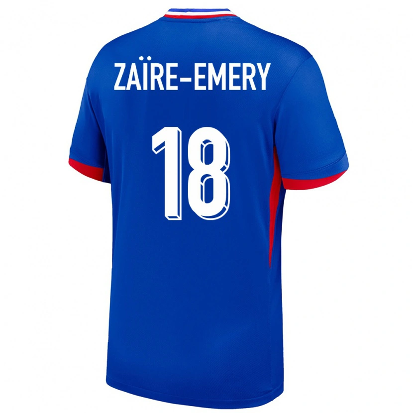 Danxen Uomo Maglia Francia Warren Zaïre-Emery #18 Blu Kit Gara Home 24-26 Maglietta