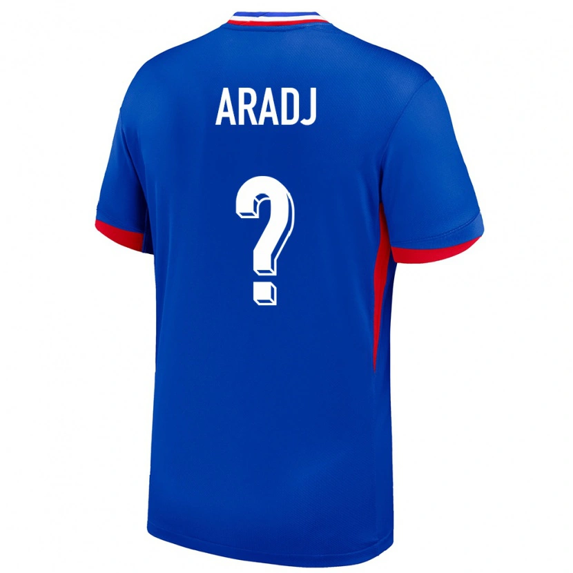Danxen Uomo Maglia Francia Ylies Aradj #0 Blu Kit Gara Home 24-26 Maglietta